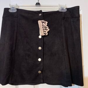 Suede mini skirt
